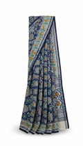 Indigo Dabu Cotton Saree